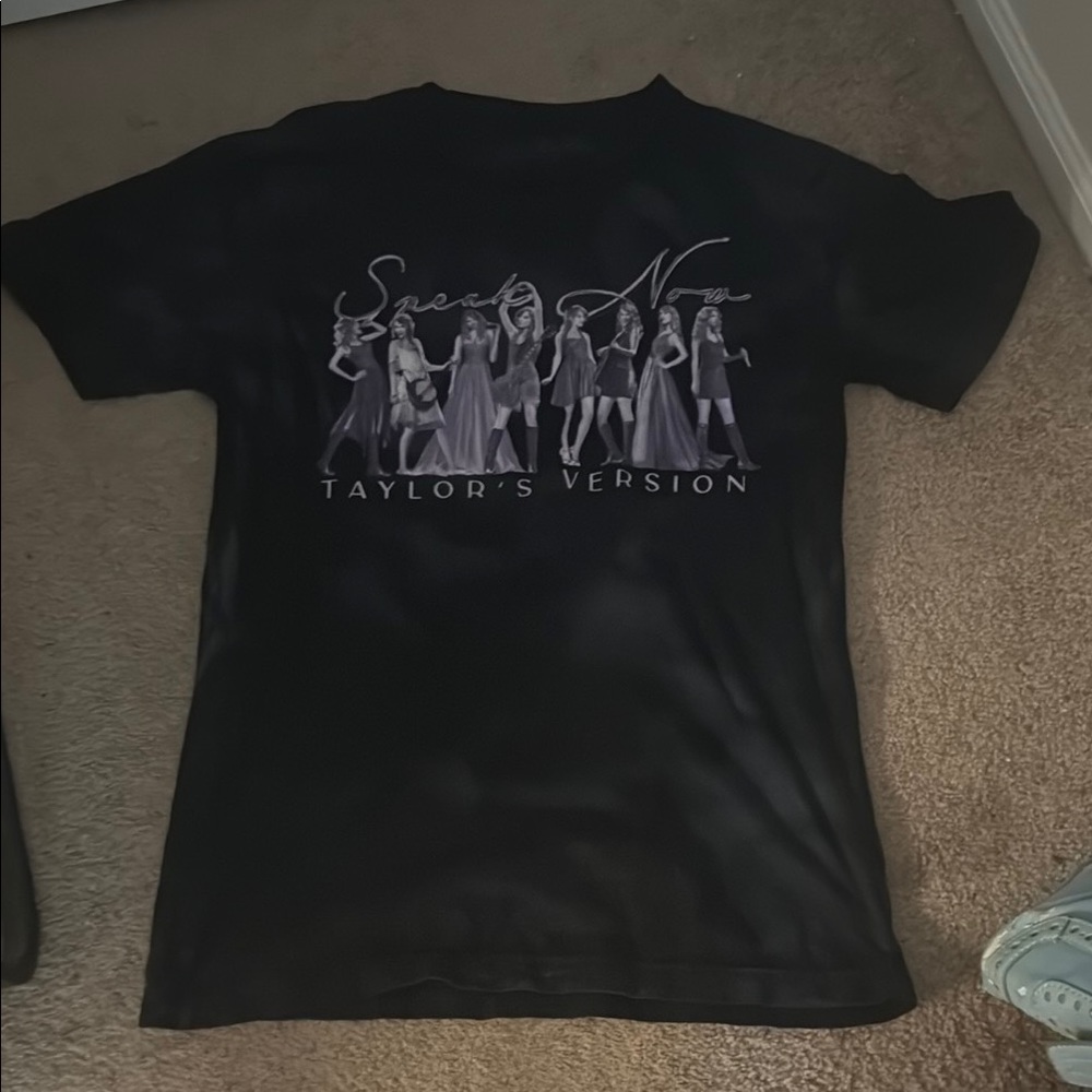 Taylor Swift Black & Purple Tie Dye Tee with Speak Now Graphic